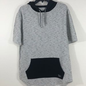 Matix Blue Short Sleeve Hooded Shirt Size medium